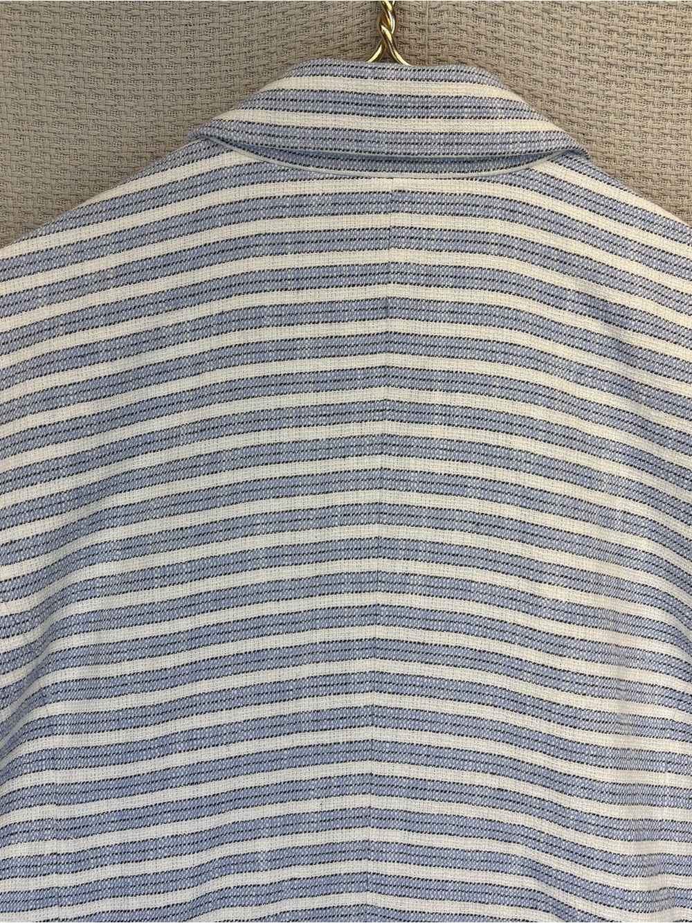 J Jill Plus Size L Spectator Blazer Blue White Striped Jacket Coastal Nautical - Picture 8 of 11